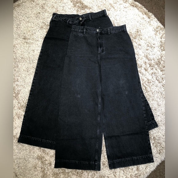 ASOS Design easy high waist wide leg jeans 🐈⬛ black denim 🐈⬛ - Picture 12 of 12